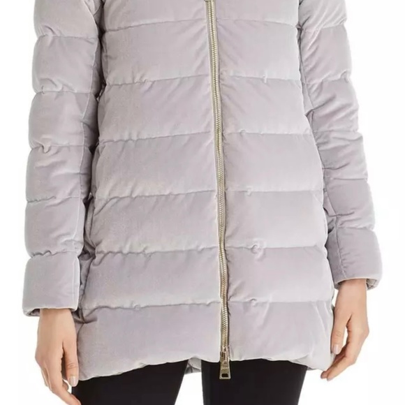 HERNO VELVET DETACHABLE FUR COLLAR GOOSE DOWN JACKET 44/8/6 - Picture 3 of 10